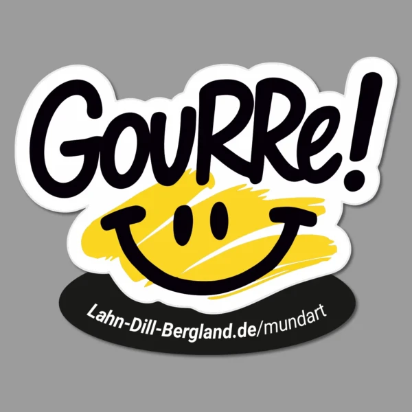 Mundartaufkleber "Gourre!" – Dialekt im Lahn-Dill-Bergland